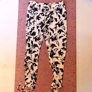 Lumiere Floral Black and White Pants